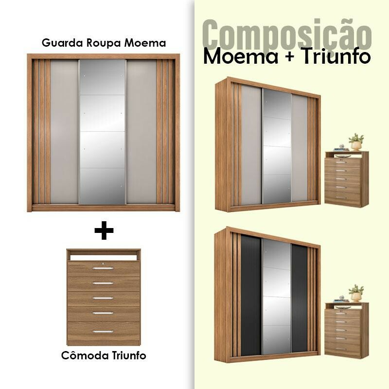 C Moda Triunfo E Guarda Roupa Casal Moema Am Ndola Nude Flex Espelho Dem Bile