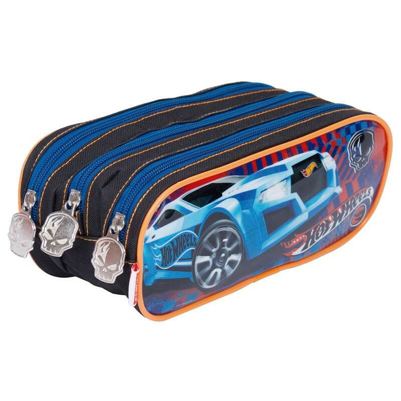 Estojo Escolar Triplo Hot Wheels 65082 Santino