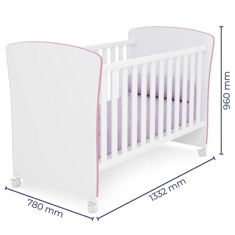 Berço Americano Doce Sonho 2484 Branco Rosa Brilho – Qmovi