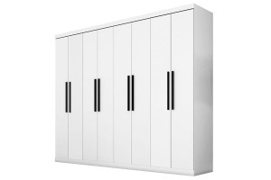 1Guarda Roupa Casal Prime 1684 Branco - Araplac