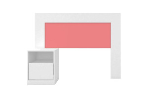 Cabeceira Solteiro London Branco Rosa Flex - Demóbile
