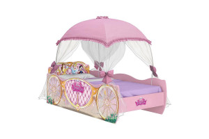 cama infantil princesas disney star com dossel rosa pura mag