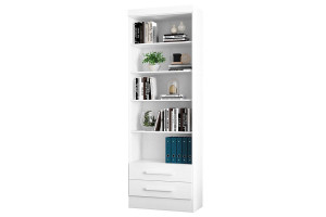 Estante-para-Livros-2-Gavetas-3420-Branco-Qmovi