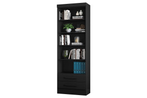 Estante-para-Livros-2-Gavetas-3420-preto-Qmovi