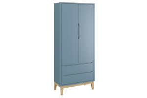 Guarda Roupa Infantil New Classic 2 Portas Azul com Pés Made