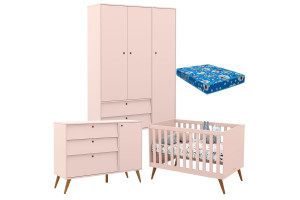 quarto-de-bebe-3-portas-retro-gold-rose-eco-wood-matic-colch