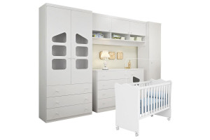 Quarto de Bebê Completo Eloisa com Berço Doce Sonho Branco B