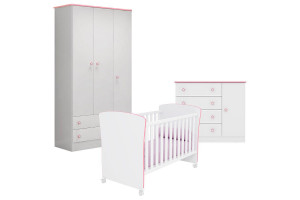 Quarto de Bebê Doce Sonho 2617 com Cômoda 2561 e Berço Ameri