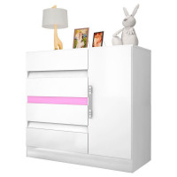 Cômoda Exellence 8000 Branco Rosa