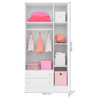 Guarda Roupa Aberto Doce Sonho 2617 Branco Brilho – Qmovi