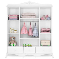 Guarda roupa infantil 4 portas Realeza Branco Acetinado Cana