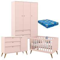 quarto-de-bebe-3-portas-retro-gold-rose-eco-wood-matic-colch