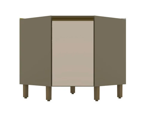 Balcão Canto Oblíquo Connect 01 Porta Duna Cristal - Henn