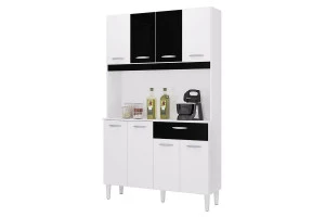 Armário-para-Cozinha-Cassia-8-Portas-branco-preto-Poquema