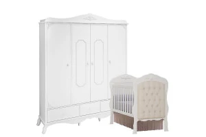 Berço Americano mini cama e Guarda Roupa Infantil Realeza 4