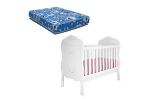 Berço Realeza e Colchão Phisical 70x130 A
