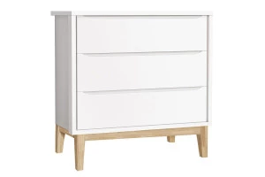 Cômoda Gaveteiro Infantil New Classic Branco Madeira Natural