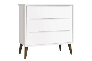 Cômoda Gaveteiro Infantil Theo Branco Acetinado com Pés Amad