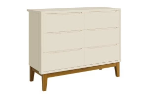 comoda-infantil-6-gavetas-classic-areia-fosco-com-pes-madeir
