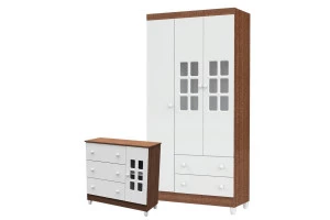 Cômoda-Infantil-e-Guarda-Roupa-3-Portas-Mariah-Branco-Acetin
