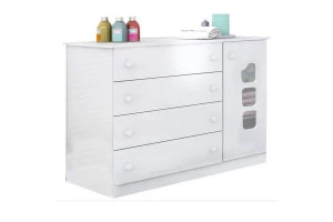 comoda infantil livia branco brilho phoenix