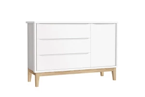 Cômoda Infantil New Classic com Porta Branco com Pés Madeira