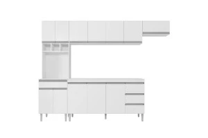 Cozinha-com-Balcão-e-Tampo-160-cm-Andréia-Branco-Brilho-AJL