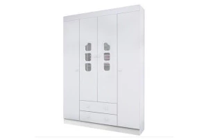 guarda roupa infantil livia branco brilho phoenix