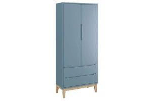 Guarda Roupa Infantil New Classic 2 Portas Azul com Pés Made