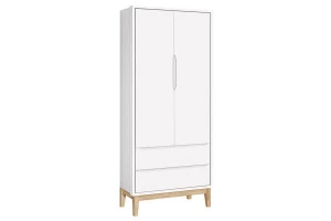 Guarda Roupa Infantil New Classic 2 Portas Branco com Pés Ma