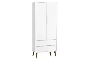 Guarda Roupa Infantil Theo 2 Portas Branco Acetinado com Pés