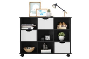 Nicho-Organizador-1478-Preto-com-3-gavetas-brancas-Qmovi
