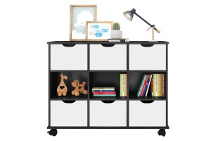 Nicho-Organizador-1478-Preto-com-6-gavetas-brancas-Qmovi