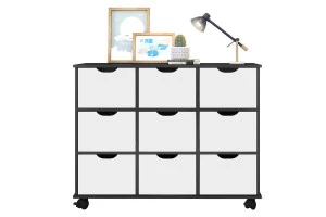 Nicho-Organizador-1478-Preto-com-9-gavetas-brancas-Qmovi