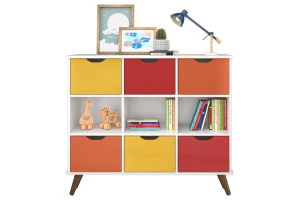 Nicho-Organizador-1478-Retro-Branco-com-6-gavetas-colors-Qmo
