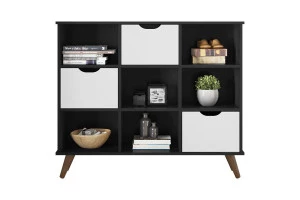Nicho-Organizador-1478-retro-Preto-com-3-gavetas-brancas-Qmo
