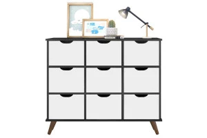Nicho-Organizador-1478-retro-Preto-com-9-gavetas-brancas-Qmo