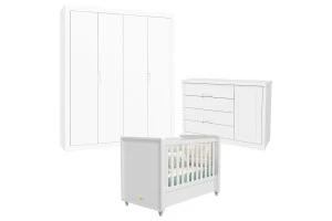 Quarto de Bebê 4 Portas Tutto New Branco Acetinado - Matic