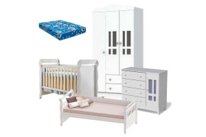 Quarto-de-Bebe-Ariel-3-Portas-Berco-Mirelle-com-Colchao-e-Ca