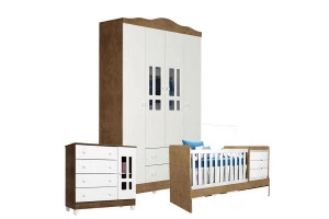 Quarto-de-Bebê-Ariel-4-Portas-com-Berço-Americano-Multifunci