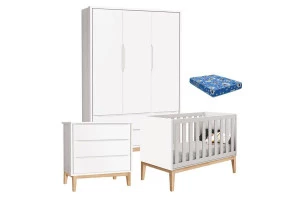 Quarto-de-Bebe-Classic-3-Portas-com-Colchao-e-Comoda-Gavetei