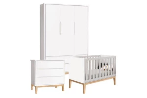 Quarto de Bebê Classic 3 Portas Cômoda Gaveteiro Branco com 