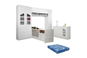 Quarto de Bebê Completo Eloisa com Berço Multifuncional Sele