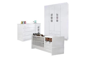 Quarto de Bebê Lívia com Berço Multifuncional Selena Branco 