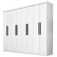 1Guarda Roupa Casal Prime 1684 Branco - Araplac