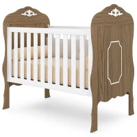 2Berço Americano e Guarda Roupa Infantil Realeza 4 Portas Br