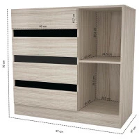 3Cômoda Exellence 8000 Avelã Preto - Araplac