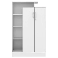 Armário Multiuso 2 Portas Com Chave Elite Branco Brilho – De