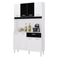 Armário-para-Cozinha-Cassia-8-Portas-branco-preto-Poquema