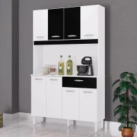 Armário-para-Cozinha-Cassia-8-Portas-branco-preto-Poquema-am